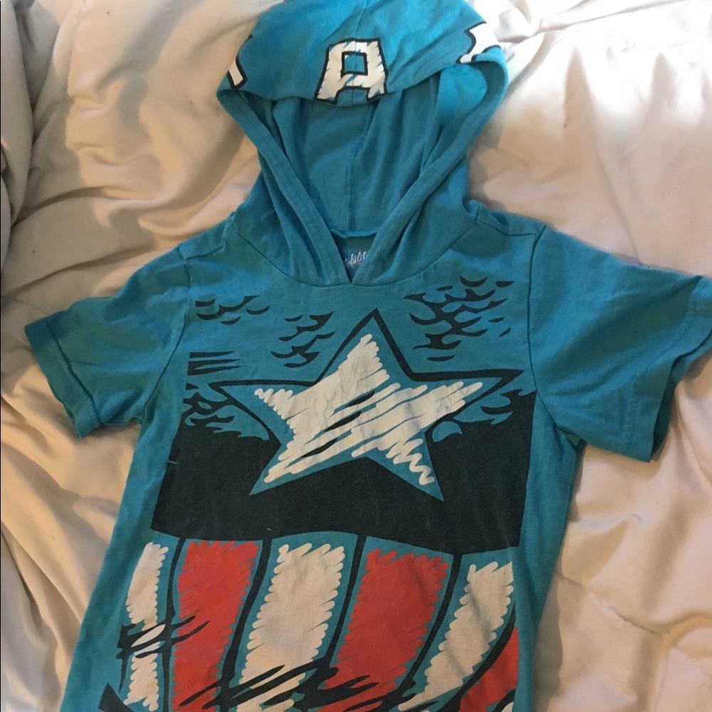 Hooded captain America tee
